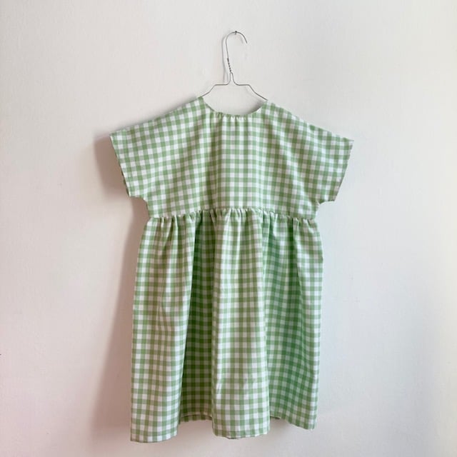 Garden Dress - green check | robe of feathers Garden Dress - green check | robe of feathers