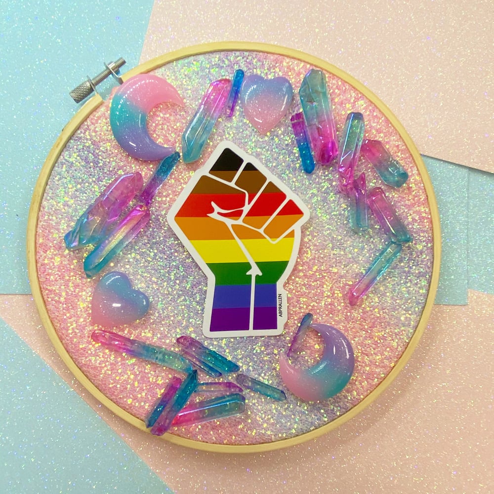 Image of LGBT+ POC Pride Flag Large Vinyl Sticker
