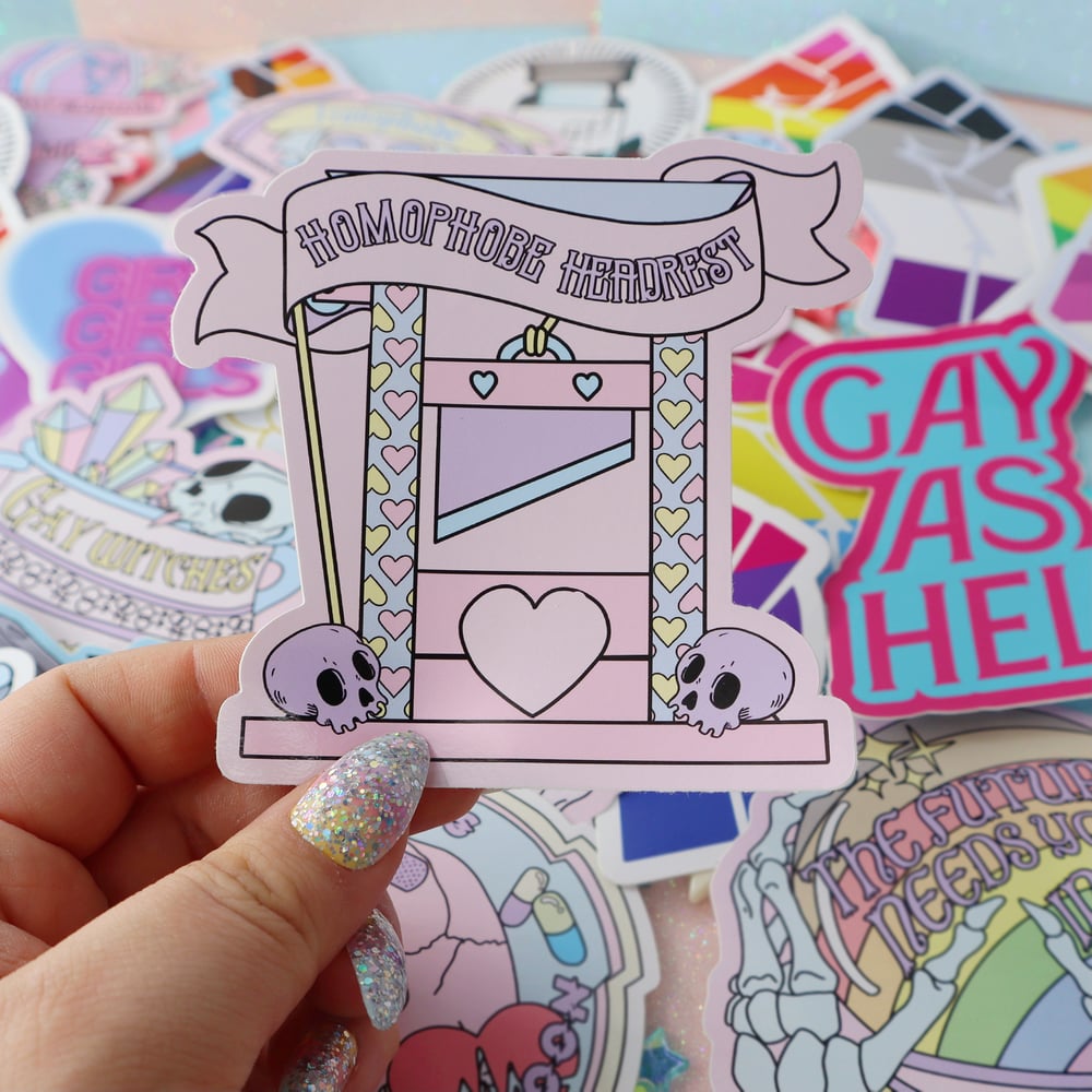 Image of Homophobe Headrest Large Vinyl Sticker