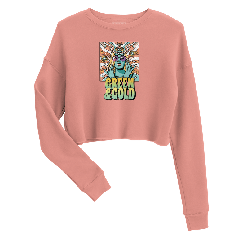 Image of Green & Gold Hippie Crop Sweatshirt