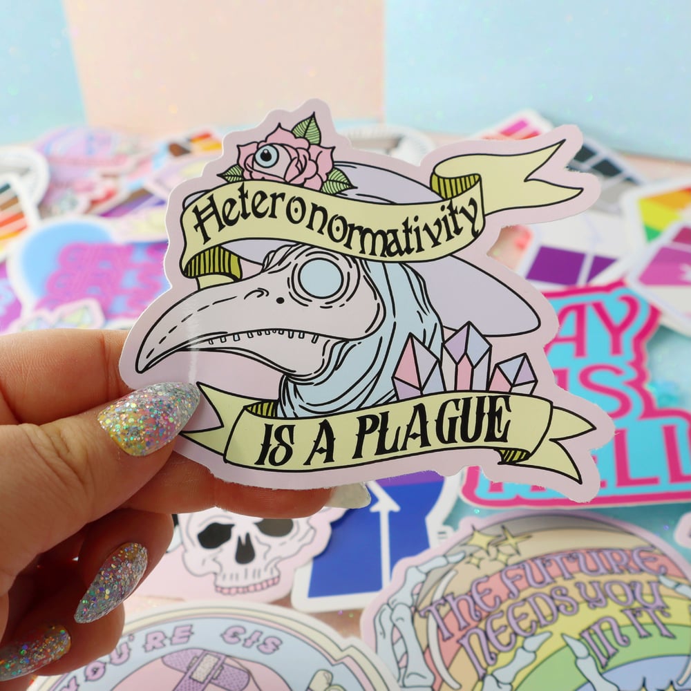 Image of Heteronormativity Is A Plague Large Vinyl Sticker