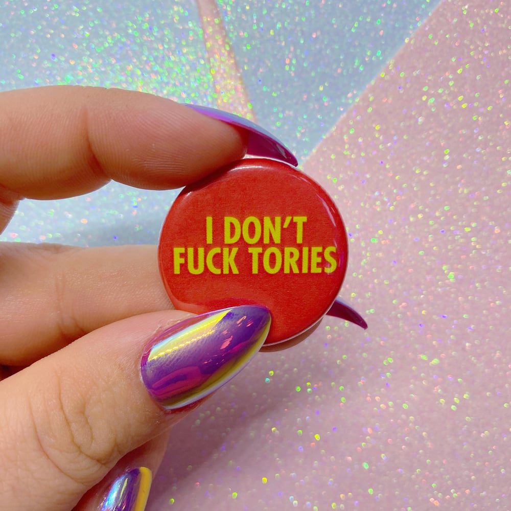 Image of I Don’t Fuck Tories Button Badge