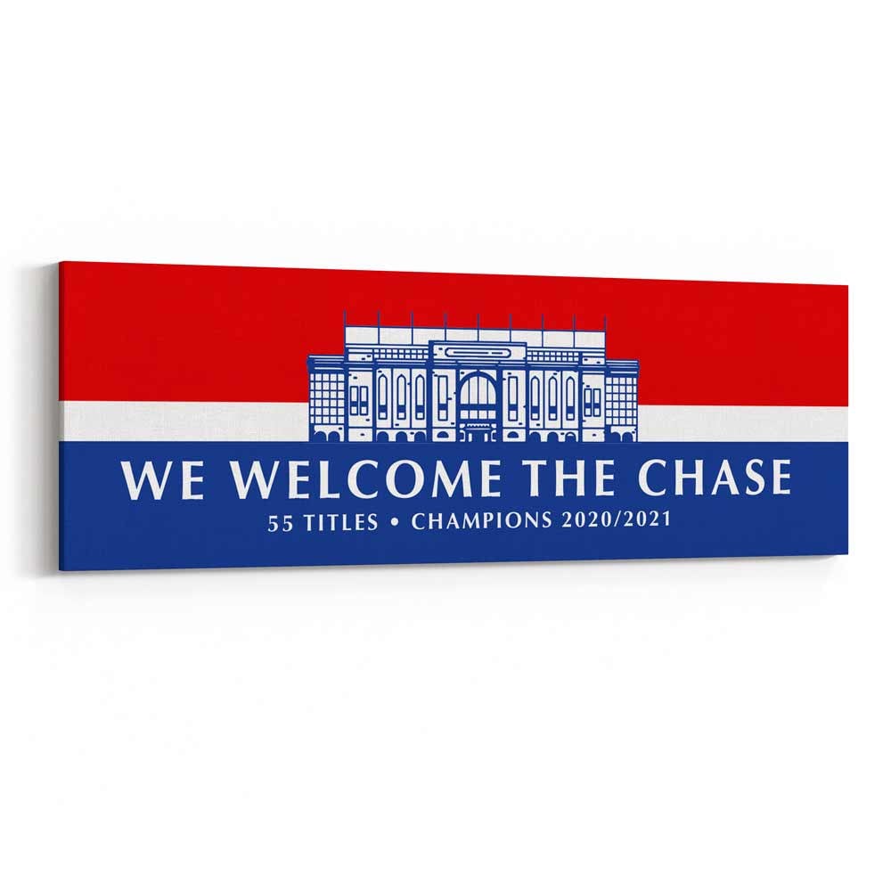 We Welcome The Chase - NEW Canvas | Shop for RANGERS Fans | T-Shirts ...