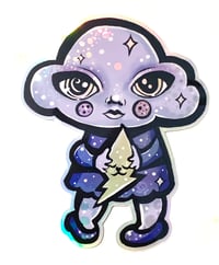 Image 1 of Clara Cloud and Bolty Cat Holographic Sticker