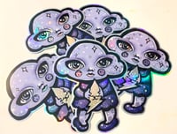 Image 3 of Clara Cloud and Bolty Cat Holographic Sticker