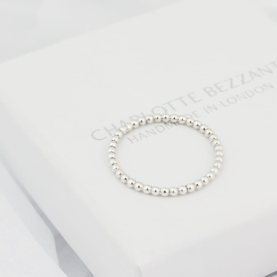 Image of Teeny silver bobble ring