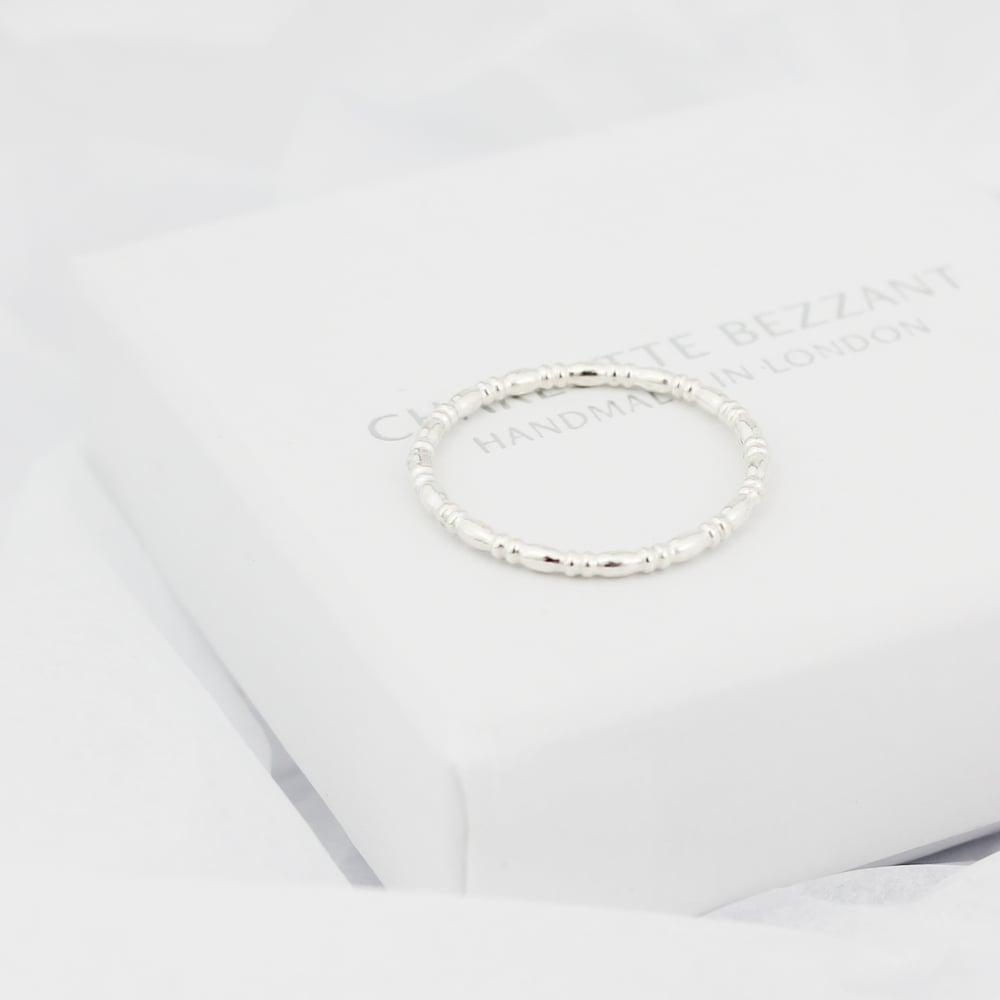 Image of Teeny silver spindle ring