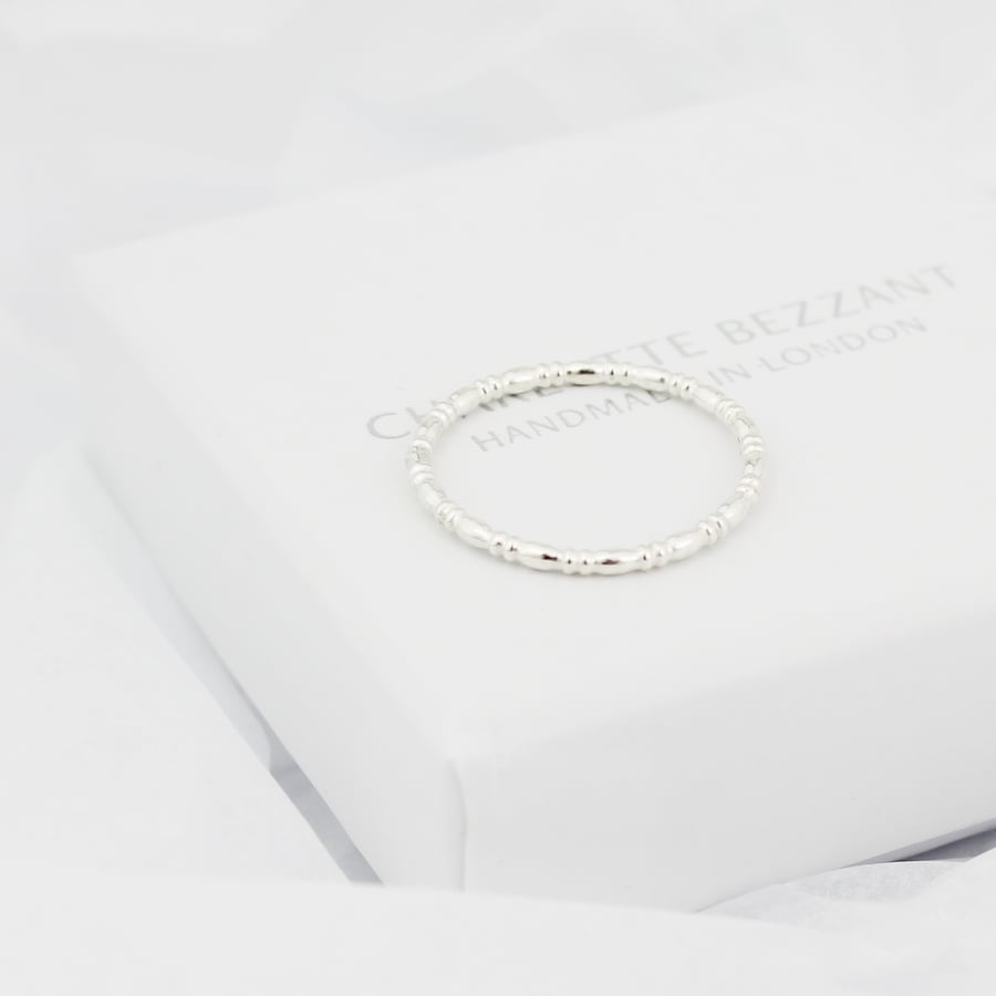 Image of Teeny silver spindle ring