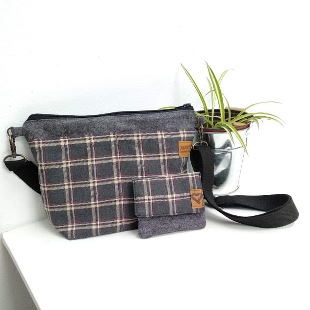 Image of Bolso MINI gris cuadro escocés