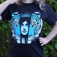 Image 1 of 'Tiger, Tiger' T-Shirt - Limited Edition - Blue on Black