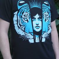 Image 2 of 'Tiger, Tiger' T-Shirt - Limited Edition - Blue on Black