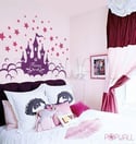 Kids Vinyl Wall Sticker Decal - Princess Castle with Name - 063