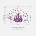 Kids Vinyl Wall Sticker Decal - Princess Castle with Name - 063
