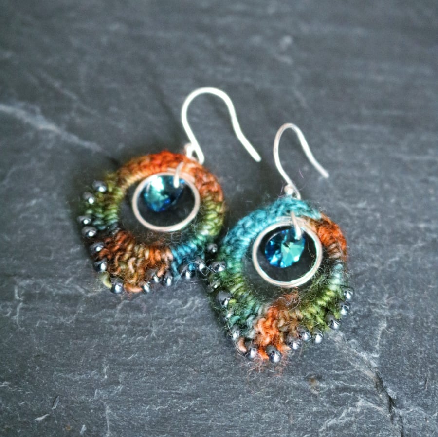 Image of PEACOCK EARRINGS - Eden