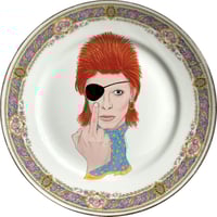 Image 1 of David Bowie - Ziggy Stardust - Watercolor - Vintage Spanish Porcelain Plate - #0736