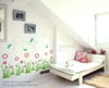 Wall Decal Grass Land with Flowers and Dragonflies - 077