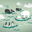 Wonderful Arctic Polar Bears, Whales, Penguins  - dd1038 - Nursery Vinyl Wall Sticker Decal Baby Kid