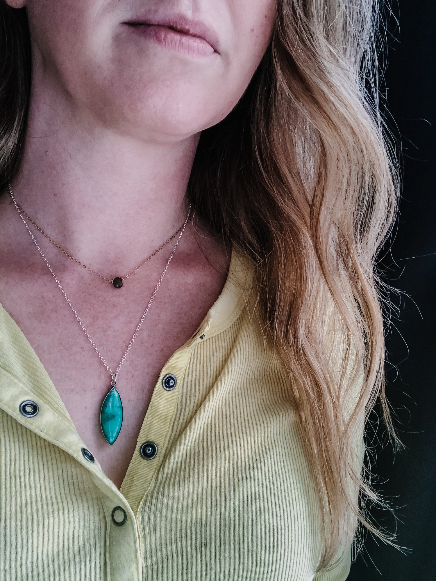 Image of Chrysoprase Necklace on Sterling Silver