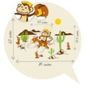 Kids Nursery Vinyl wall sticker decal Art - Cowboy Monkey in the Desert with Rabbit - dd1044