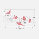 Vinyl Wall Decal Sticker Art - 5 Origami Flying Birds Paper Cranes - 019