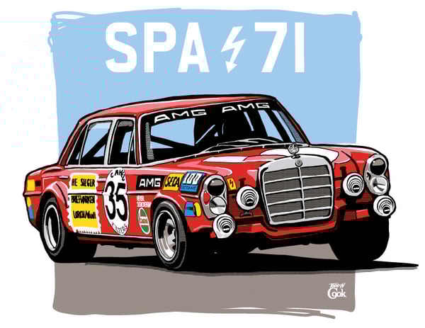 Image of Mercedes Red Pig Print