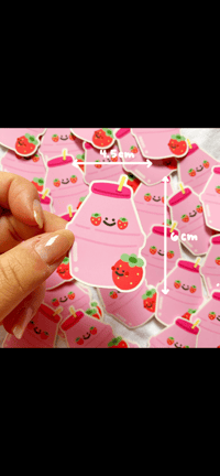Image 2 of Strawberry milk vinyl sticker flake