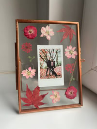 ROSE GOLD 5x7 Framed Polaroid with Pressed Flowers