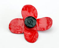 Image 1 of Brooch | Trench Art Poppy | large | red