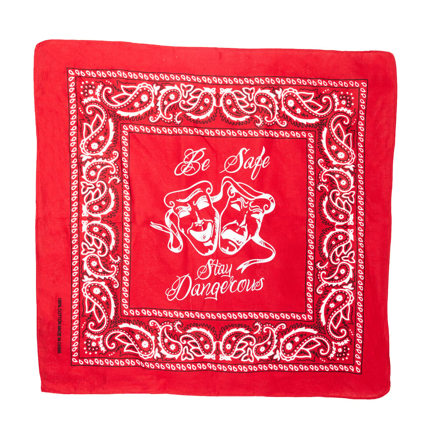 Image of be safe stay dangerous bandana[red]