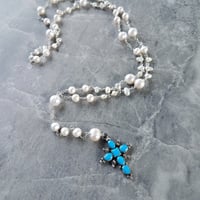 Image 4 of Pearl & Turquoise Rosary