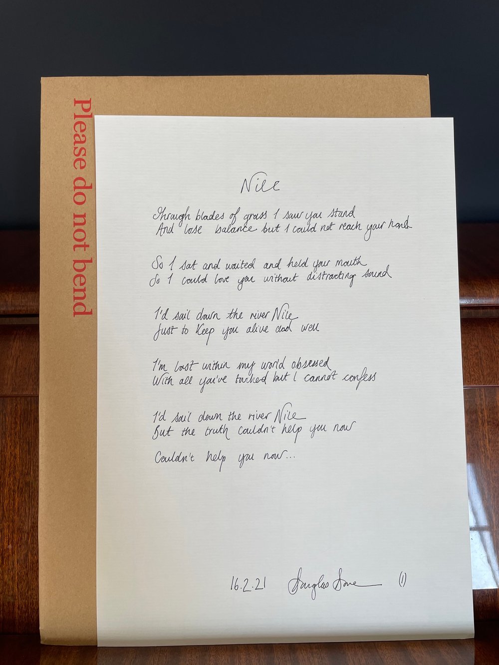 Image of Handwritten Lyrics