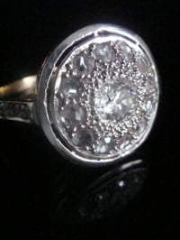 Image 1 of EDWARDIAN 18CT YELLOW GOLD PLATINUM OLD CUT & ROSE CUT DIAMOND CLUSTER RING
