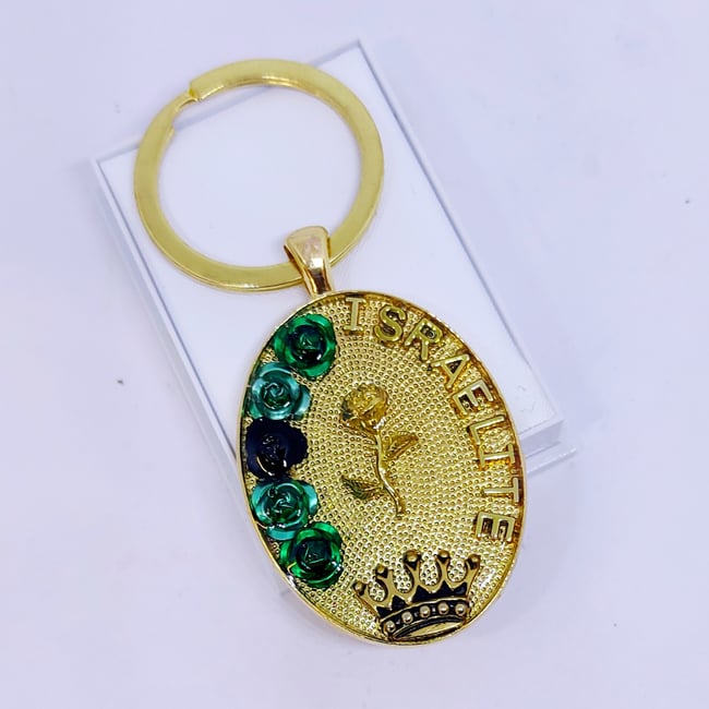 'ISRAELITE' mounted pendant keyring | gold