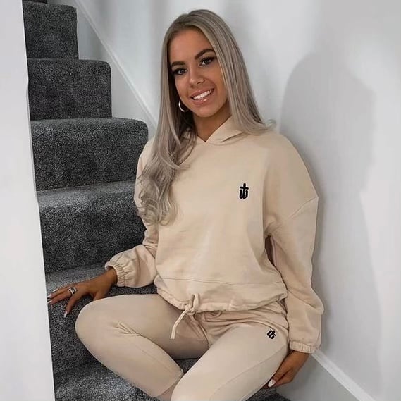 Image of NUDE CROPPED OVERSIZED HOODIE