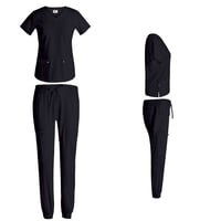 Black BH Stretch Jogger Scrub Sets 