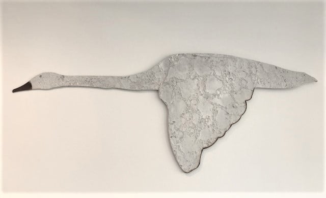 Hand Forged Iron Flying Swan