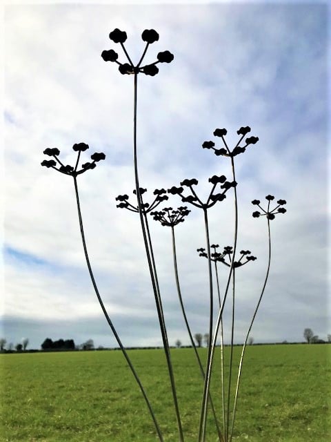 5 headed mini cow parsley plant stake