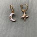 Image of Asymmetric Moon & Star Earrings