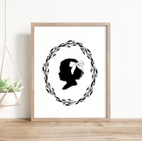 Image 1 of Custom Silhouette Print with Laurel Wreath 