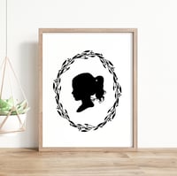 Image 2 of Custom Silhouette Print with Laurel Wreath 