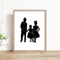 Image 2 of Custom black and white digital FULL BODY silhouette portrait
