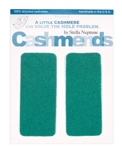 Image of Iron-On Cashmere Elbow Patches - Light Teal