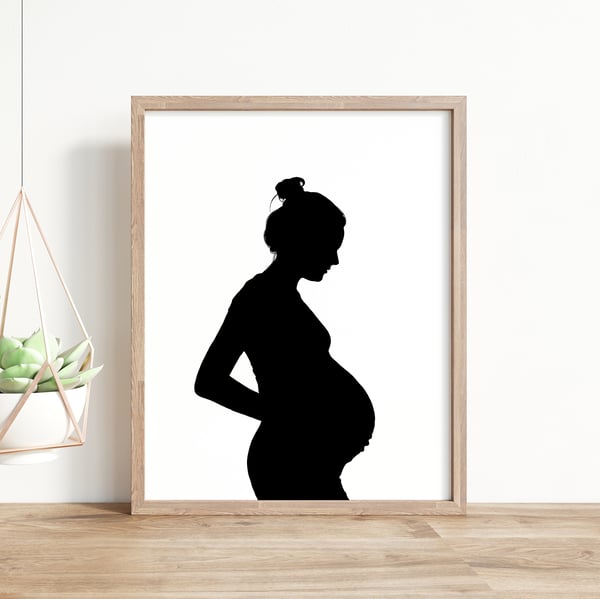 Image of Custom DIGITAL Maternity Silhouette Portrait