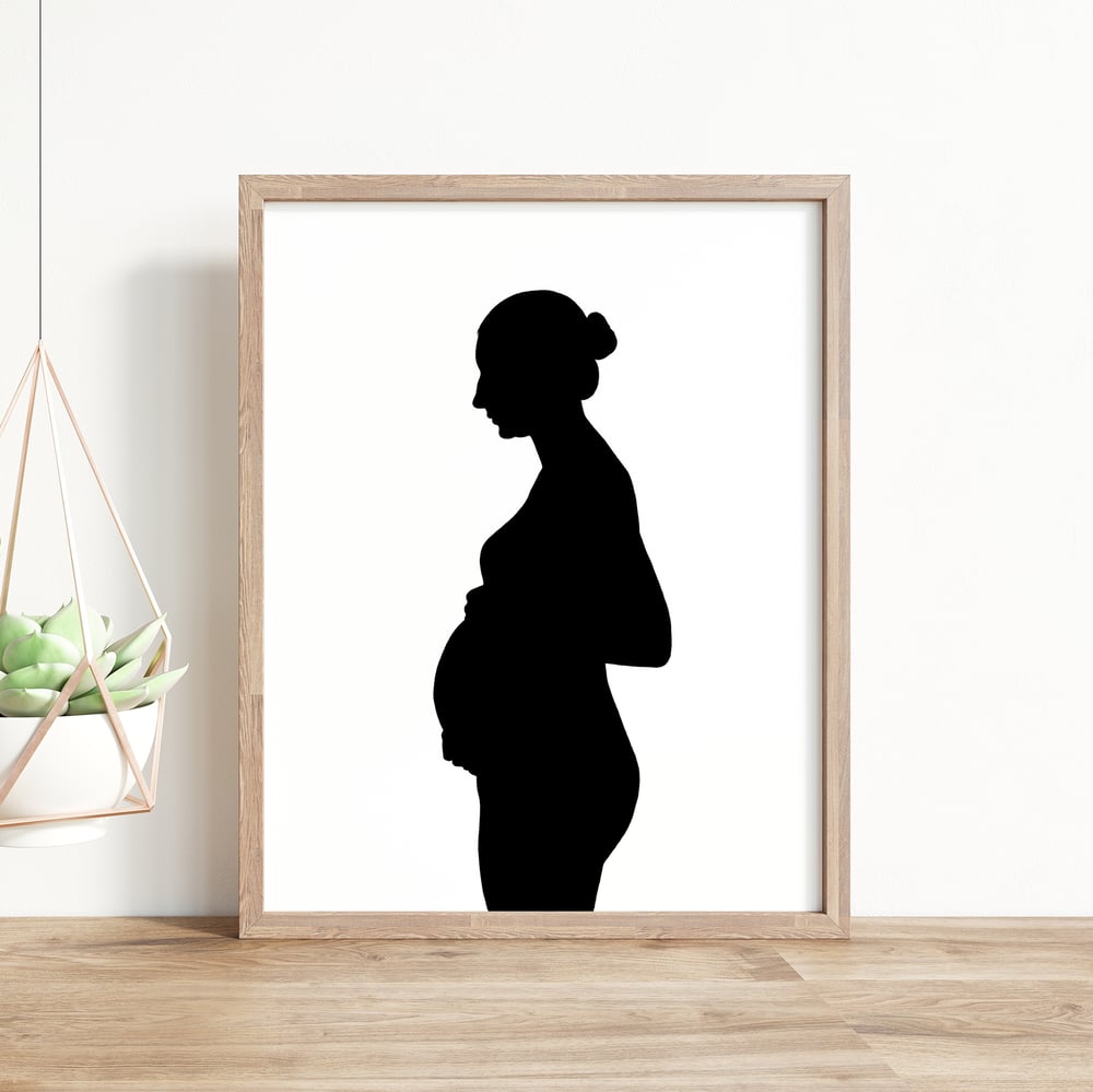 Image of Custom DIGITAL Maternity Silhouette Portrait