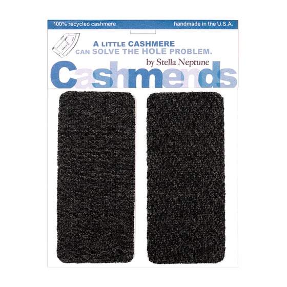 Image of Iron-On Cashmere Elbow Patches - Charcoal Gray
