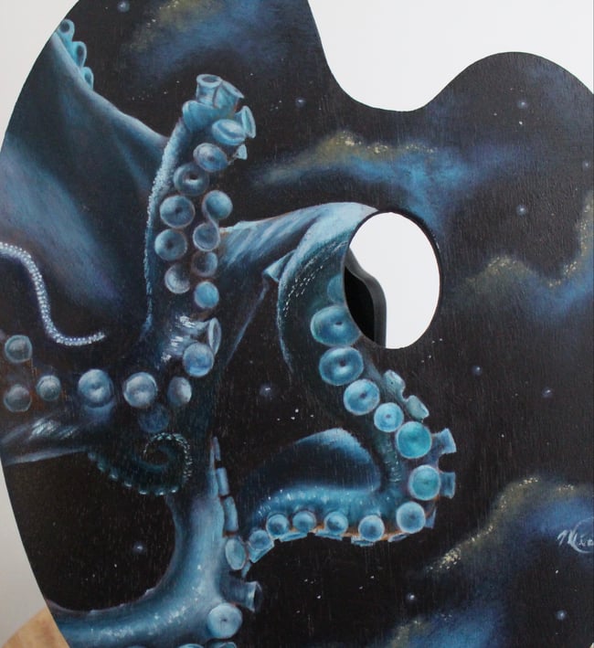 Ethereal Octopus Oil on Wood 