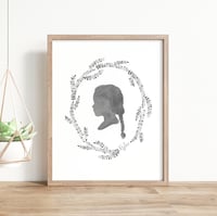 Image 2 of Custom Silhouette Portrait with Wisteria Wreath
