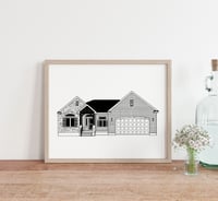 Image 1 of Custom Digital House Portrait Silhouette