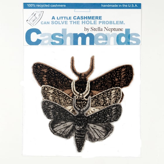 Image of Iron-on Cashmere Moths - Beige/Gray/Cream