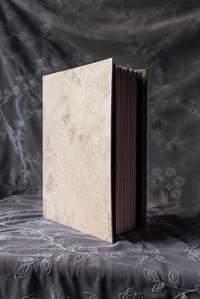 Gold reflective marble journal with olive green endpages 